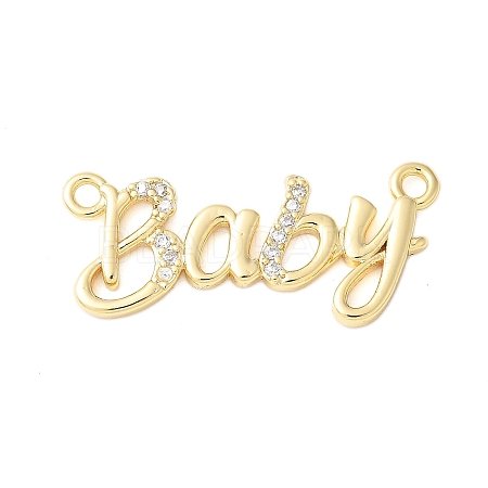 Brass Micro Pave Clear Cubic Zirconia Links KK-D357-03E-G-1