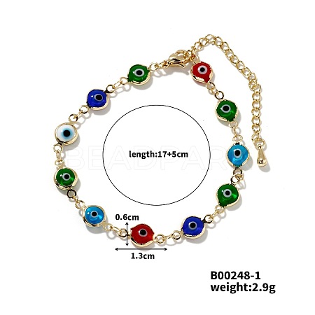 Fashionable Rock Hip-hop Luxury Versatile Brass Evil Eye Link Chain Bracelets NQ4242-1-1