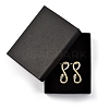 Brass Micro Pave Cubic Zirconia Huggie Hoop Earring EJEW-JE04210-01-3