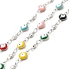 Enamel Flat Round with Evil Eye Link Chains CHS-G021-01P-02-1