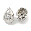 Brass Micro Pave Cubic Zirconia Stud Earrings for Women EJEW-E312-01E-P-2