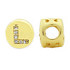 Brass Micro Pave Clear Cubic Zirconia Beads KK-T030-LA843-LX3-2