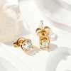 304 Stainless Steel Rhinestone Stud Earrings EJEW-G423-16G-5