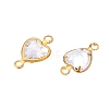 Brass Clear Cubic Zirconia Connector Charms KK-T070-10C-2