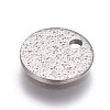 Tarnish Resistant 304 Stainless Steel Textured Pendants STAS-I098-01-8mm-P-1