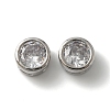 Rack Plating Brass Micro Pave Cubic Zirconia Slide Charms KK-C020-13P-2