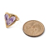 Heart Natural Amethyst Finger Rings STAS-Z112-10G-01-5