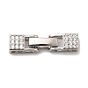 Brass Micro Pave Clear Cubic Zirconia Fold Over Clasps KK-C075-36P-1
