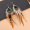 Alloy Feather Dangle Earrings FS-WGF4526-02-1