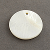 Flat Round Sea Shell Charms SSHEL-R025-6mm-2