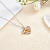 Hand in Hand Love Heart Pendant Necklace Cute Hollow Heart Dangle Necklace Charms Jewelry Gifts for Mom Women Mother's Day Christmas Birthday Anniversary JN1100A-3