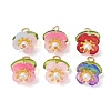 Baking Paint Glass Pendants PALLOY-JF05210-2