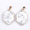 Natural Howlite Pendants G-S344-12E-2