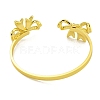 Rack Plating Bowknot Brass Cuff Bangles for Women BJEW-B106-25C-G-3