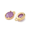 Brass Crushed Ice Cut Cubic Zirconia Pendants X-KK-D024-24E-G-2