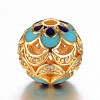 Brass Micro Pave Cubic Zirconia Beads X-ZIRC-D114-23G-1