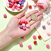 Pink Theme 90Pcs 5 Colors Food Grade Eco-Friendly Silicone Beads SIL-YW0001-43-4