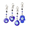 Handmade Lampwork Evil Eye Pendant Decoration HJEW-JM00791-1