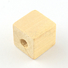 Cube Undyed Natural Wooden Beads WOOD-R249-084-2