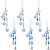 6Pcs 2 Styles Glass & Alloy Mobile Straps HJEW-SC0001-89-1