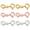 Beebeecraft 6Pcs 3 Colors Sterling Silver Double Spring Ring Clasps STER-BBC0001-68-1