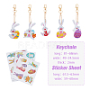 SUPERFINDINGS 1 Set DIY Rabbit with Easter Egg Diamond Painting Keychains Kits DIY-FH0005-10-2