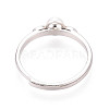 Adjustable 925 Sterling Silver with Cubic Zirconia Finger Ring STER-T008-91P-3