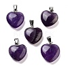 Natural Amethyst Charms X-HEAR-PW0001-057-37-1