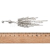 Alloy Crystal Rhinestone Dangle Curved Barbell Belly Rings AJEW-R007-04P-03-5