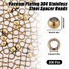 200Pcs PVD Vacuum Plating 304 Stainless Steel Spacer Beads STAS-SC0006-89B-2