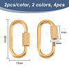 Unicraftale 4Pcs 2 Colors Ion Plating(IP) 304 Stainless Steel Screw Carabiner Lock Charms STAS-UN0045-33-3
