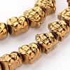 Buddha Head Electroplate Non-magnetic Synthetic Hematite Bead Strands G-L426-05B-1
