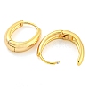 Oval Brass Huggie Hoop Earrings for Women EJEW-M255-01G-2