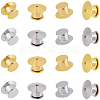 60Pcs 2 Colors Flat Round Alloy Cufflinks DIY-CY0002-51-7