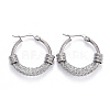 304 Stainless Steel Hoop Earrings EJEW-L232-032A-P-1