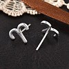 925 Sterling Silver Stud Earrings EJEW-K303-01S-01-2