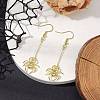 Halloween Spider Brass Dangle Earrings EJEW-JE05859-2