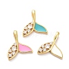 Real 18K Gold Plated Brass Micro Pave Clear Cubic Zirconia Pendants ZIRC-L091-081G-1