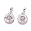 Brass Micro Pave Clear Cubic Zirconia European Dangle Charms OPDL-L016-01P-1
