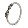 Viking 304 Stainless Steel Open Cuff Bangles for Men BJEW-U001-06D-AS-1