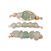 3Pcs Natural Green Aventurine Bead Finger Ring RJEW-JR00855-04-2