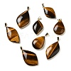 Natural Tiger Eye Pendants G-R486-03G-C-1