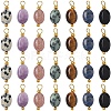 35Pcs 7 Style Natural Mixed Stone Pendants PALLOY-YW00142-2