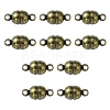 10Pcs Round Brass Magnetic Clasps with Loops KK-FS0001-34AB-1