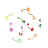 10Pcs Acrylic Round Beaded Curved Barbell AJEW-G041-02P-1
