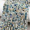 Natural Blue Azurite in Calcite Beads Strands G-P618-3mm-01-1