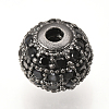 Brass Micro Pave Cubic Zirconia Beads ZIRC-Q013-10mm-143B-3