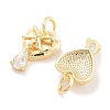 Brass with Clear Cubic Zirconia Charms KK-P271-27G-2