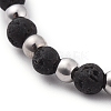Natural Lava Rock Beads Stretch Bracelets BJEW-JB04802-03-4