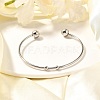 Tarnish Resistant Fashion 304 Stainless Steel Cuff Bangles Torque Bangles BJEW-H473-01P-1
